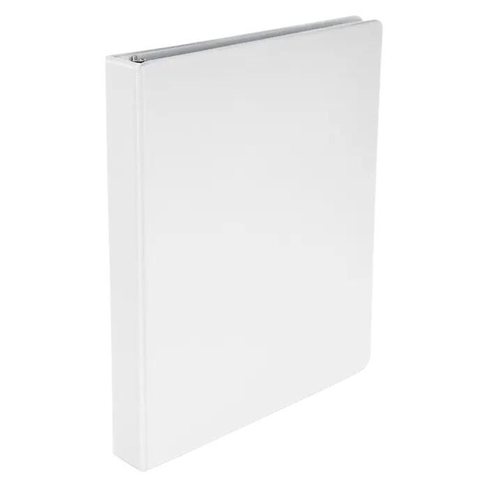School Smart Round Ring Binder, Polypropylene, 1 Inch, White 086363